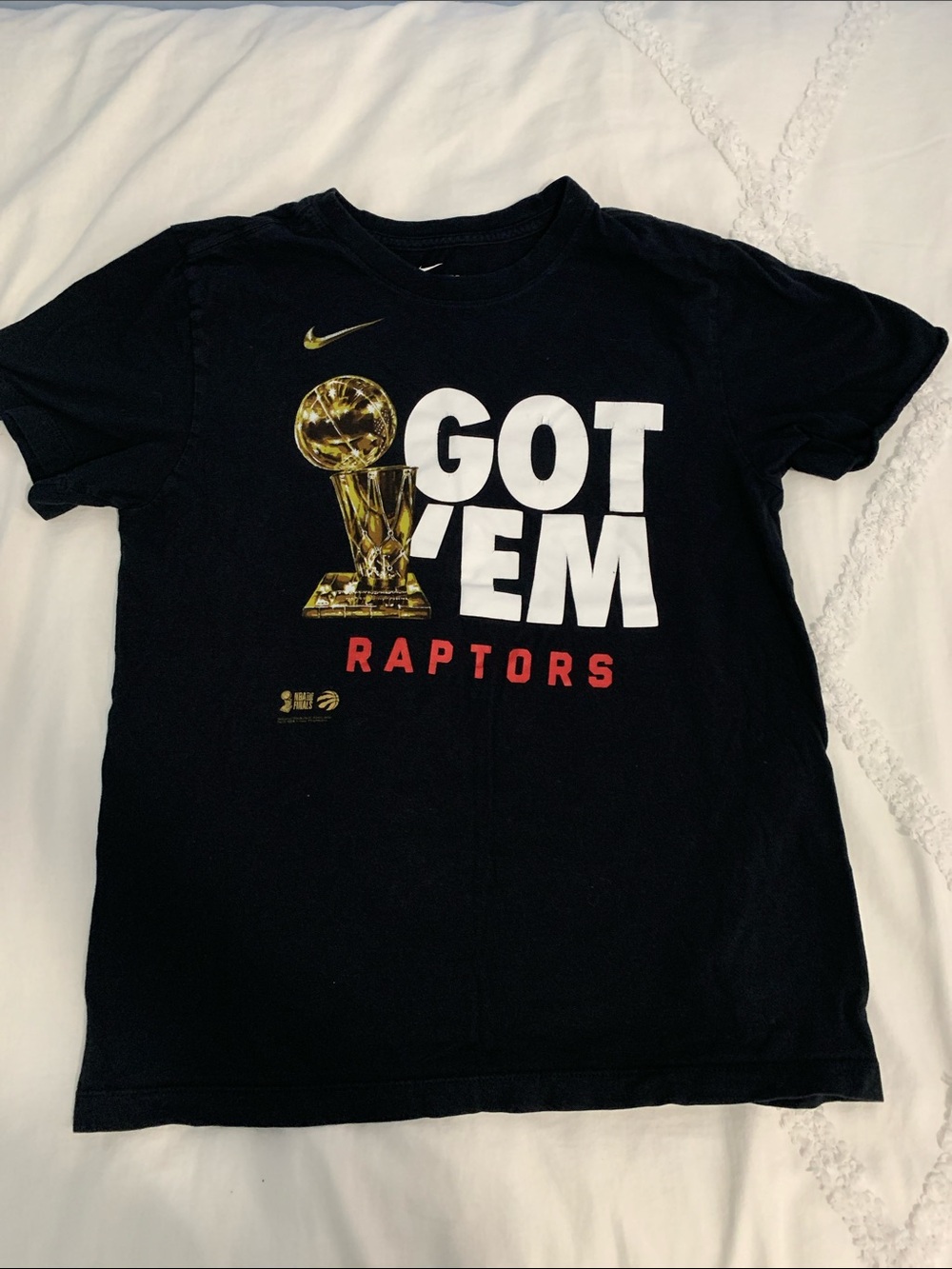 Nike Black 'GOT 'EM' Raptors Graphic Tee with Gold Trophy